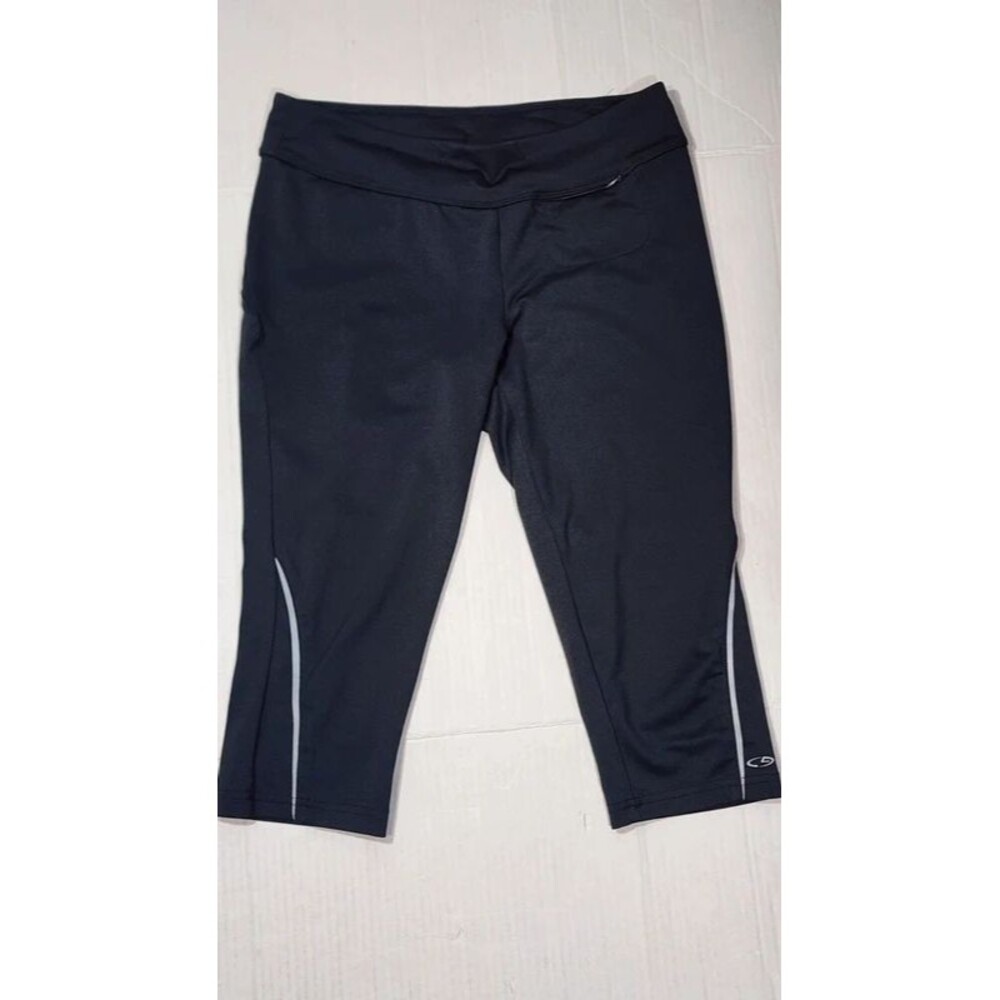 Black C9 by Champion Cropped Leggings with Drawstring Waist. S